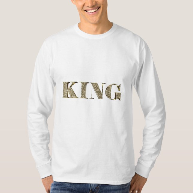Camiseta Ouro Elegante Tipografia Glitter Real (Frente)