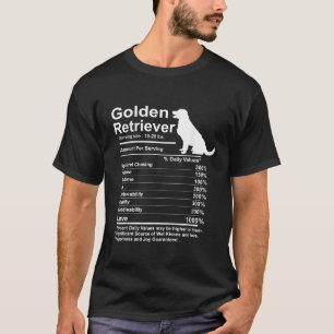 Camiseta Ouro Engraçado Retriever Fatos Nutrição Presente R