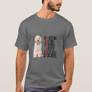 Camiseta Ouro Feliz Cachorro do Retriever Mãe Cachorro Mo