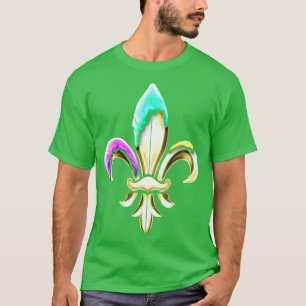 Camiseta Ouro fleur de lis com verde roxo e ouro c