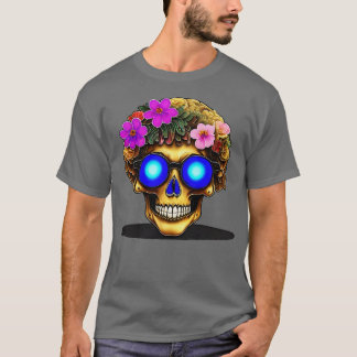 Camiseta Ouro Flor Crânio