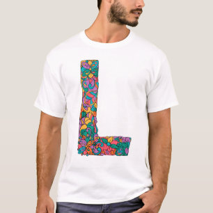 Camiseta Ouro Floral - A letra L T-Shirt