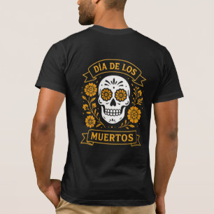 Camiseta Ouro Floral Calavera Skull - Día de los Muertos