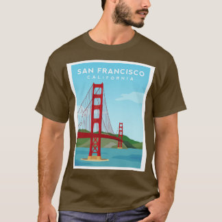 Camiseta Ouro Gate Bridge San Francisco Califórnia