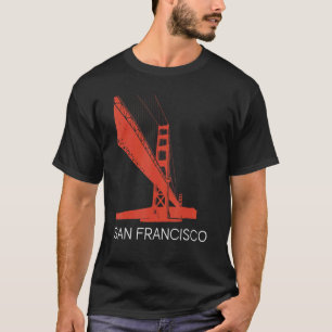 Camiseta Ouro Gate Bridge Skyline California San Francisc