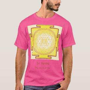 Camiseta Ouro Geométrico Sagrado De Om No Sri Yantra