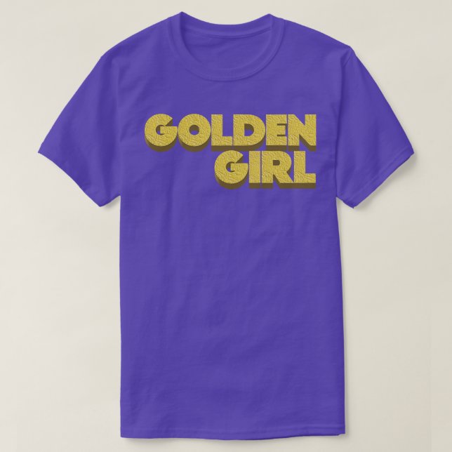Camiseta Ouro Girl Retro 80s estética (Frente do Design)