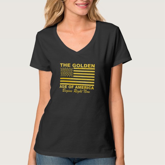 Camiseta Ouro Idade do Ouro da América começa (Frente)