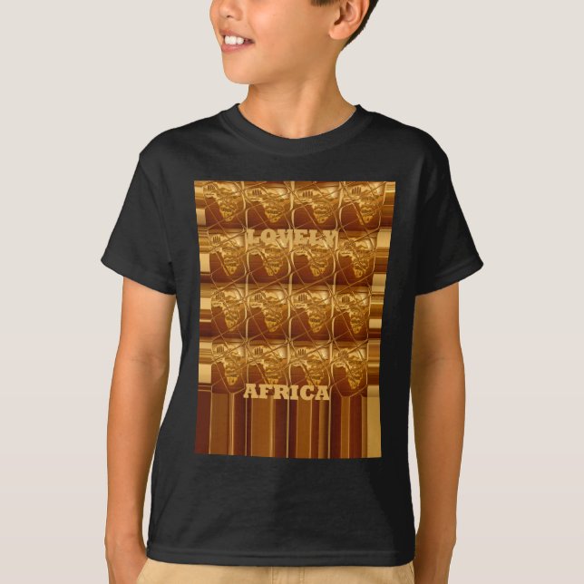 Camiseta Ouro Impressão do mapa africano maravilhoso (Frente)
