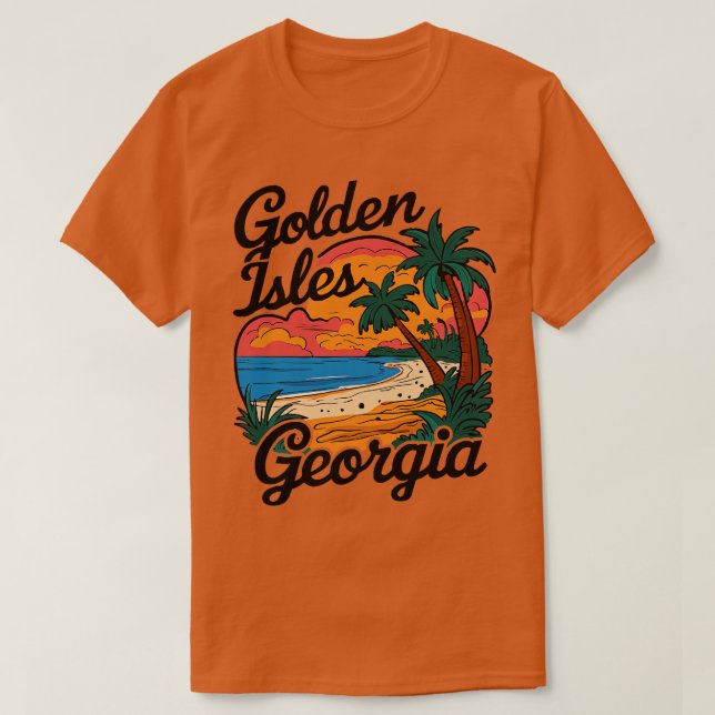 Camiseta Ouro Isles Beach Georgia TShirt 1 (Frente do Design)