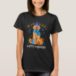 Camiseta Ouro Judeu Bonito Cachorro Menorah Hat Hanuk<br><div class="desc">Um Ouro Judeu Bonito Cachorro Menorah Hat Hanukkah judeu.</div>