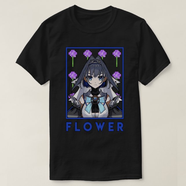 Camiseta Ouro Kronii Flower Hololive Conselho Inglês (Frente do Design)