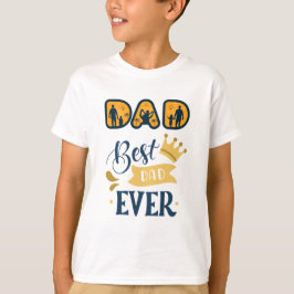 Camiseta Ouro Laranja e Dia de os pais Moderno Azul