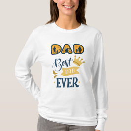 Camiseta Ouro Laranja e Dia de os pais Moderno Azul