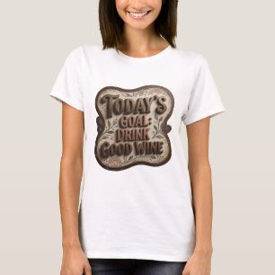 Camiseta Ouro Legal META DE HOJE BEBER VINHO BOM