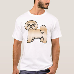 Camiseta Ouro Lhasa Apso - Ilustração De Cachorro De Cartoo