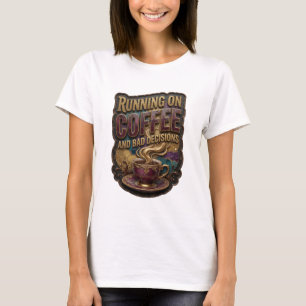 Camiseta Ouro Limpo CORRENDO À BASE DE CAFÉ E MÁS DECISÕES
