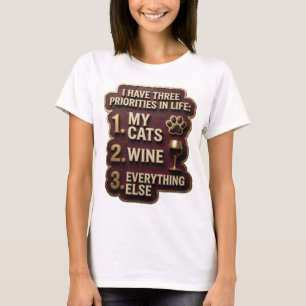 Camiseta Ouro Limpo MEUS GATOS VINHO TUDO MAIS