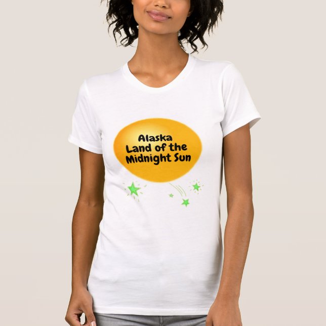 Camiseta Ouro Midnight Sun do Alasca (Frente)