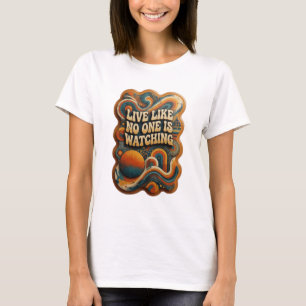 Camiseta Ouro Moderno VIVA COMO SE NINGUÉM ESTIVESSE OLHAND
