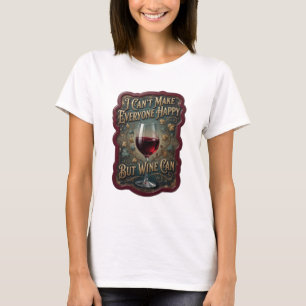 Camiseta Ouro NÃO POSSO DEIXAR TODOS FELIZES MAS VINHO PODE