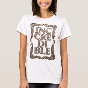 Camiseta Ouro Nítido Projeto de Texto INCREDÍVEL