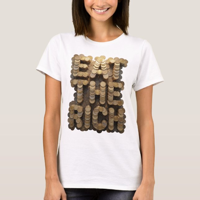Camiseta Ouro Ousado COMA OS RICOS Design Ousado (Frente)