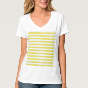 Camiseta Ouro pálido e listras brancas