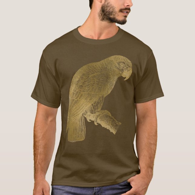Camiseta Ouro Papagaio Adorável (Frente)
