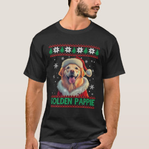 Camiseta Ouro Pappie Ouro Retriever Santa Hat Ugly Chri
