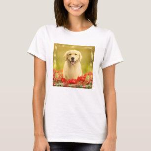 Camiseta Ouro para sempre nas flores vermelhas