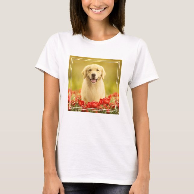 Camiseta Ouro para sempre nas flores vermelhas (Frente)