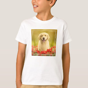 Camiseta Ouro para sempre nas flores vermelhas
