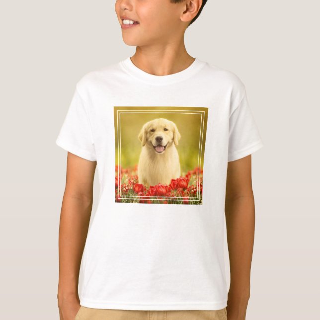 Camiseta Ouro para sempre nas flores vermelhas (Frente)