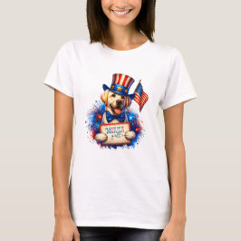 Camiseta Ouro Patriótico Labrador 'Merica Y'all