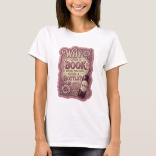 Camiseta Ouro POR QUE ABRIR UM LIVRO QUANDO VOCÊ PODE ABRIR