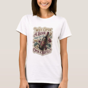 Camiseta Ouro POR QUE ABRIR UM LIVRO QUANDO VOCÊ PODE ABRIR