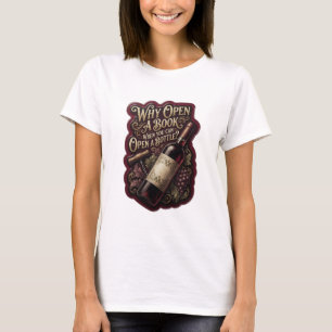 Camiseta Ouro POR QUE ABRIR UM LIVRO QUANDO VOCÊ PODE ABRIR
