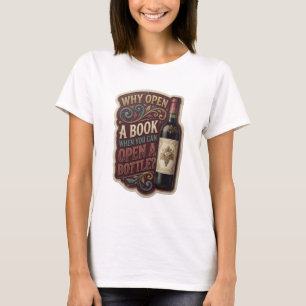Camiseta Ouro POR QUE ABRIR UM LIVRO QUANDO VOCÊ PODE ABRIR