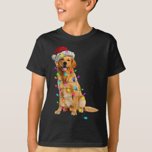 Camiseta Ouro Recupera Luzes de Natal Papais noeis Cachorro