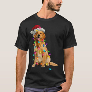 Camiseta Ouro Recupera Luzes de Natal Papais noeis Cachorro