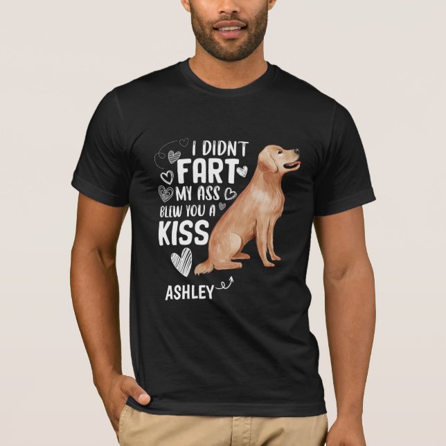 Camiseta Ouro recuperador Não Fart Kiss Cão (Frente)