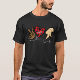 Camiseta Ouro recuperador Xadrez Cão Cachorro do Amor pela