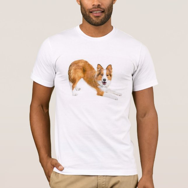 Camiseta Ouro Red~Tee de border collie (Frente)