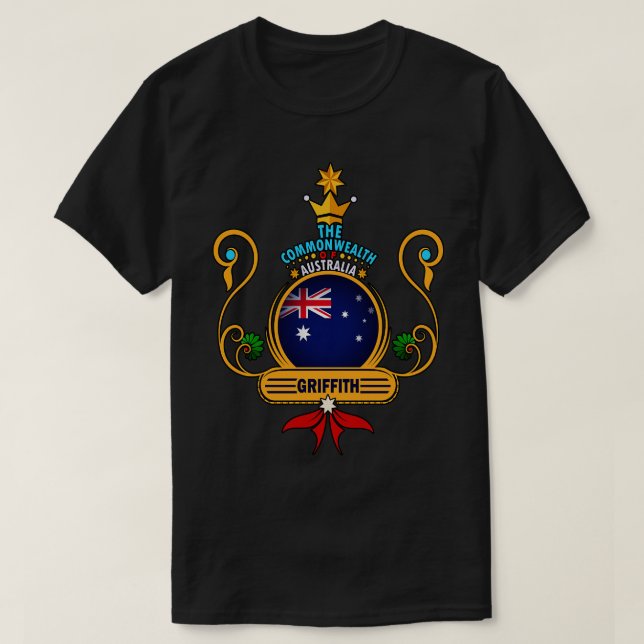 Camiseta Ouro residencial da cidade de Griffith, na Austrál (Frente do Design)