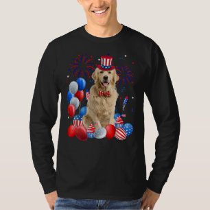 Camiseta Ouro Retriever 4 De Julho, Bandeira Americana