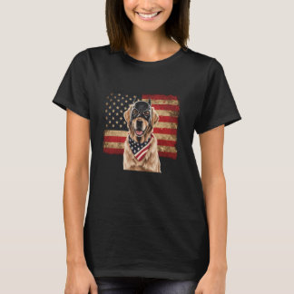 Camiseta Ouro Retriever American Flag Sunvidpas Patrioti