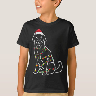 Camiseta Ouro Retriever Árvore de Natal Luz X-mas Bonita