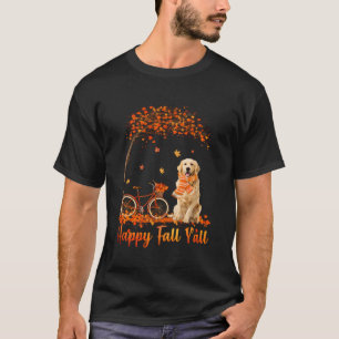 Camiseta Ouro Retriever Autumn Fall Pumpkin Truck Mappel