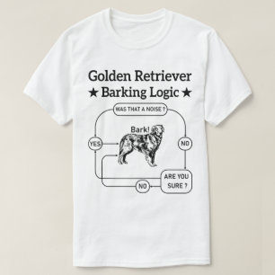 Camiseta Ouro Retriever Barking Logic Engraçado Cachorro Sa